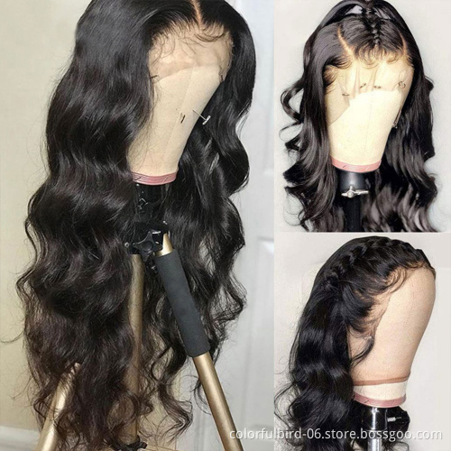 HLN Brazilian raw virgin cuticle aligned human hair wigs 13*4 HD lace closure wigs human hair body wave wig